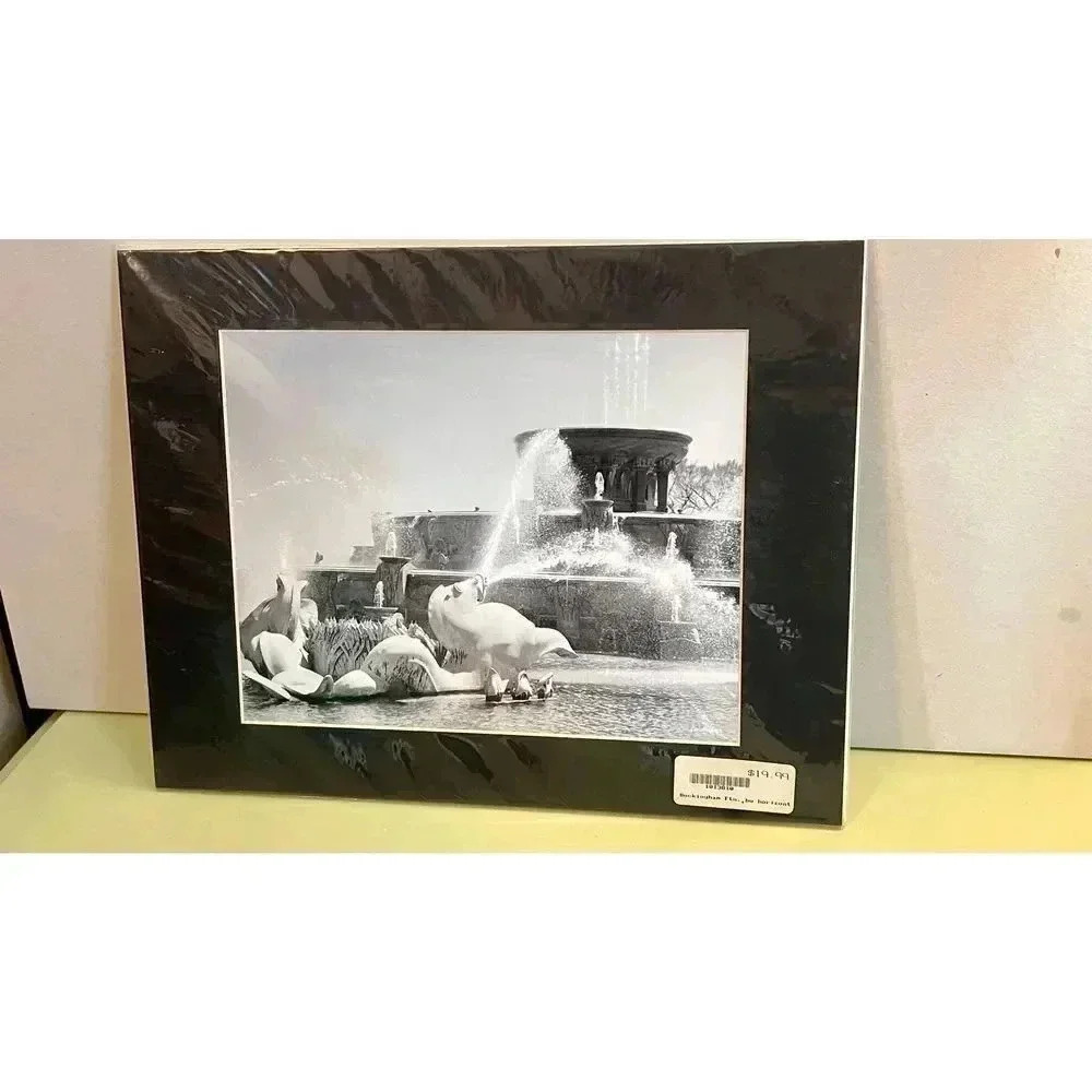Buckingham Black & White Aerial Historical Art Print black Matted‎ new